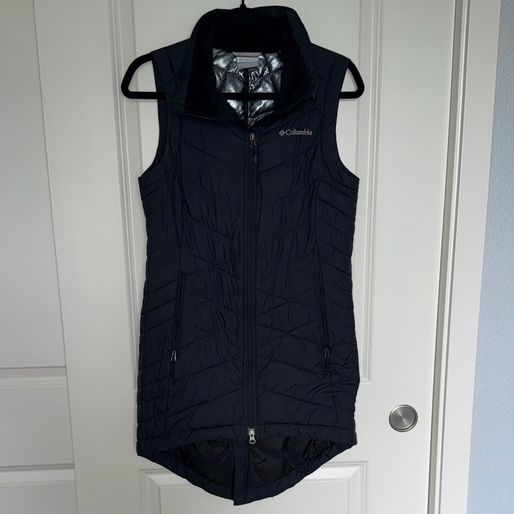 Columbia Black Quilted Long Vest